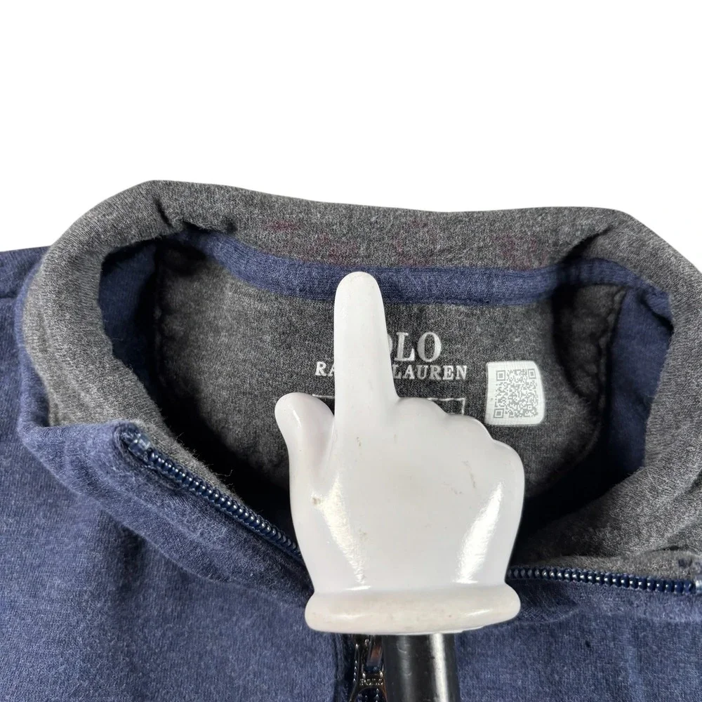 Polo Ralph Lauren Full Zip Sweatshirt Mens M Blue old money preppy classic Pony